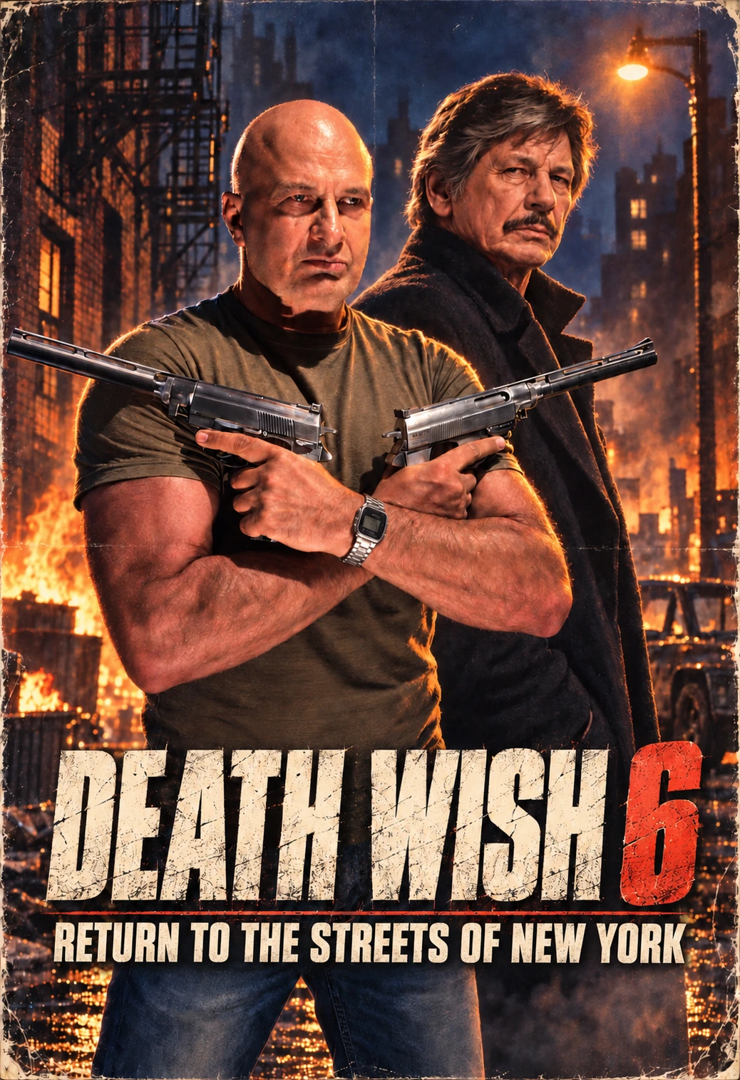 An imaginary Death Wish 6 poster featuring Julius Maroti and Charles Bronson with Wildey pistols